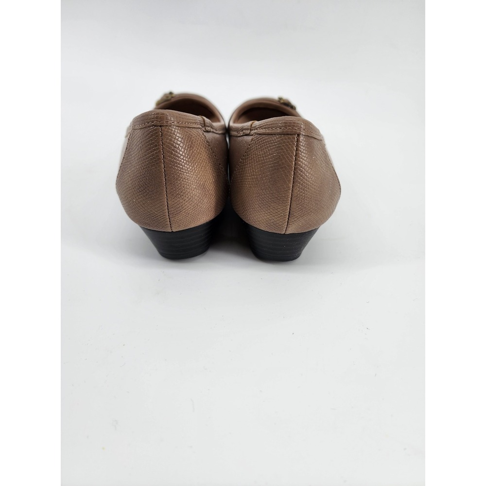 LifeStride Farrow Womens Brown Wedge Heels Size 6.5M Faux Leather Buckle Accent - Picture 9 of 10